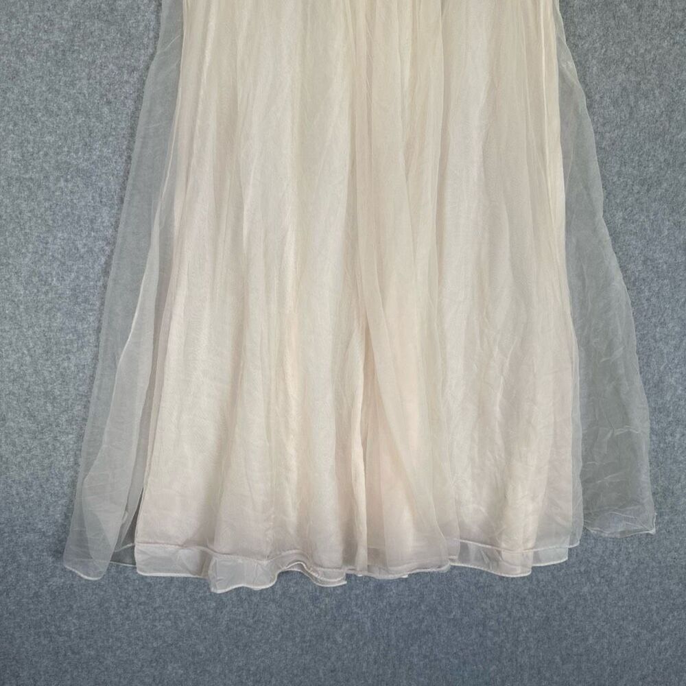 Vintage Vanity Fair Pink Slip Dress Cottagecore Size 36 Sheer Nylon Tricot - Picture 10 of 11